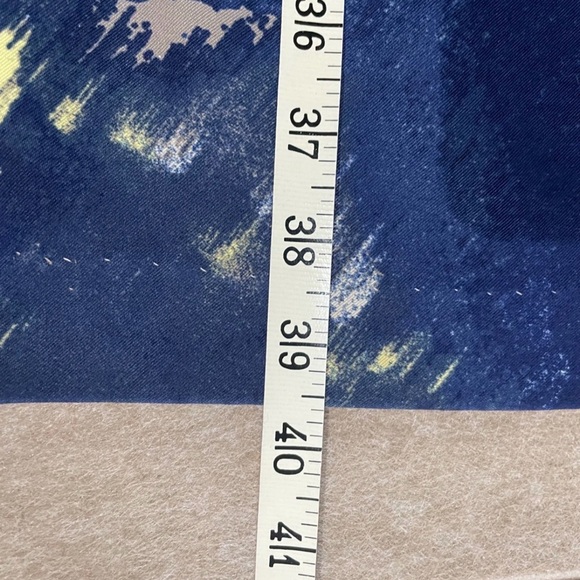 Elegant Sleeveless Jacob Dress in Yellow and Blue Abstract Pattern - Picture 6 of 6